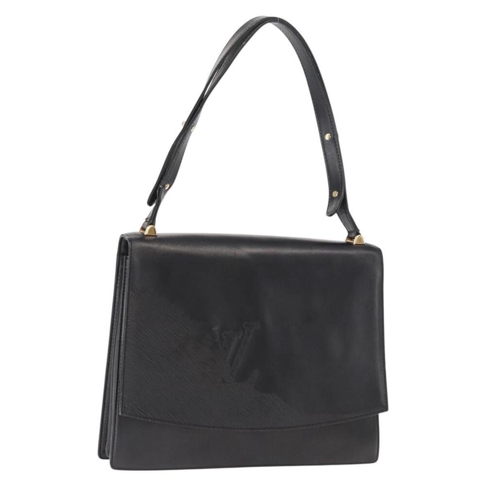 LOUIS VUITTON Opera Line Delph Shoulder Bag Leather Black M63932 LV Auth bs32024